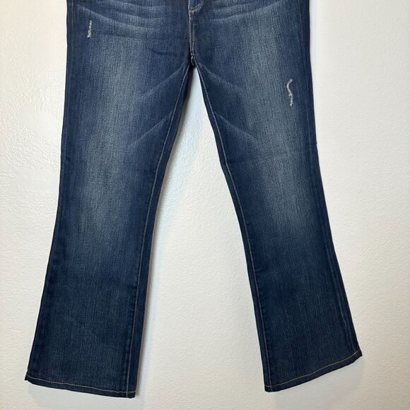 Paige Size-29 Womens Jeans Skyline Boot Dark Maternity Whiskered Distressed - Picture 11 of 16